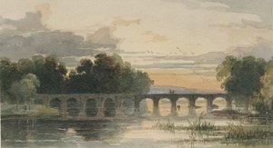 シューボロウ橋：水彩画、nd [19セント] 作： Thomas Peploe Wood