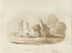 スタッフォード-クレスウェルチャペル：セピア色の描画（ケラレ） 作： Thomas Peploe Wood