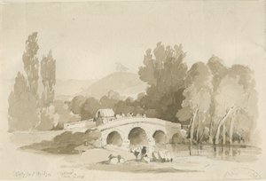 スタッフォード-ミルフォードのホリーフォード橋：セピア色の図面、1838年6月7日（図面） 作： Thomas Peploe Wood