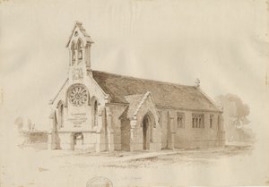 スタッフォード-ソルトチャペル[St.ジェームズ」]：ペンとウォッシュの描画、1840 作： Thomas Peploe Wood