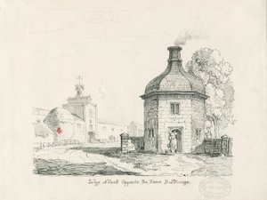 Tixall-ロッジ：ペンとインクの描画 作： Thomas Peploe Wood