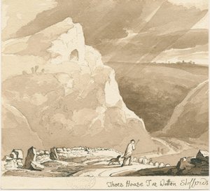 ウェットン-「トールの家のトール」：ペンとウォッシュの描画、nd [？1838] 作： Thomas Peploe Wood