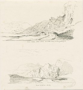 ウェットトンミル：ペンとインクの描画、ND [1817-1845] 作： Thomas Peploe Wood