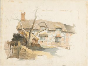 Wolseley-コテージ：水彩画、ND [1817-1845]