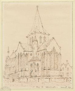 ウォルバーハンプトン-セントメアリー教会：ペン画、nd [？19世紀半ば] 作： Thomas Peploe Wood