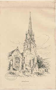 ウォンボーン教会：ジンコグラフ、nd [19世紀半ば]（図面） 作： Thomas Peploe Wood
