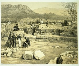 チャールズトーマスニュートン（1816-94）による「ヘリカルナッソス、クニドゥス、および枝科での発見の歴史」による火星の神殿の眺め 作： Thomas Picken