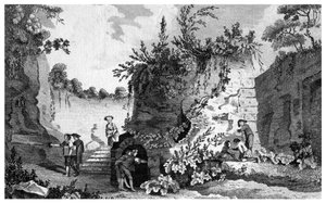 1788年、イタリア、ナポリ近郊のヴァージルの墓。 作： Thomas Prattent