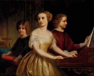 ザ・パームリー・シスターズ、カリフォルニア州。 1857年。 作： Thomas Pritchard Rossiter