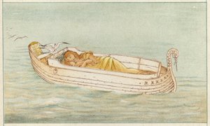 ダナエとペルセウス（カラーリトグラフ 作： Thomas Ralph Spence
