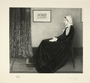 グレーと黒のアレンジメント：画家の母の肖像、ホイッスラーに倣って 作： Thomas Robert Way