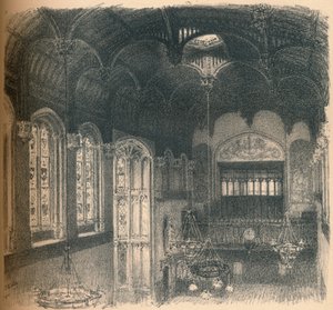 クロスビーホールの内部、1902年 作： Thomas Robert Way