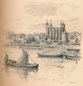 タワーブリッジからロンドン塔。1902