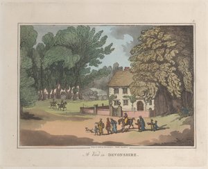 1822年、1822年、自然からのスケッチからのデヴォンシャーの眺め。作成者: トーマス・ローランドソン、ジョセフ・コンスタンティン・スタドラー。 作： ThomasThomas Rowlandson, Joseph Constantine Stadler Thomas Rowlandson, Joseph Constantine Stadler