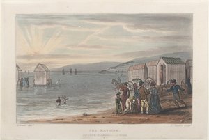 スカボローの詩的なスケッチからの海水浴、1813年、1813年。作成者：トーマス・ローランドソン、ジョセフ・コンスタンティン・スタドラー、J.ブラック。