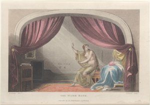 暖かいお風呂、スカボローの詩的スケッチ、1813.、1813. 作成者: トーマス・ローランドソン、ジョセフ・コンスタンティン・スタドラー、J. ブラック。