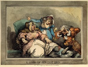 彼女の最後の足の大げさ、1792 作： Thomas Rowlandson