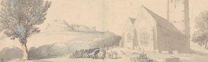 ワイト島カリスブルックでの埋葬 作： Thomas Rowlandson