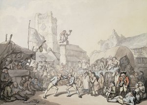 コーニッシュレスリングの試合、 作： Thomas Rowlandson