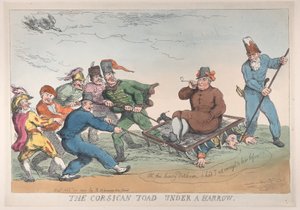 ハローの下のコルシカ島のヒキガエル、1813 年 11 月 27 日、1813 年 11 月 27 日。 作： Thomas Rowlandson