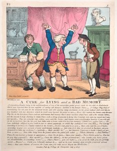 嘘つきと記憶力の悪さの治療法、1807年7月9日、1807年7月9日 作： Thomas Rowlandson
