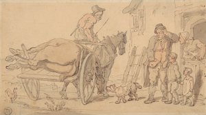 ナッカーズカートの死んだ馬 作： Thomas Rowlandson