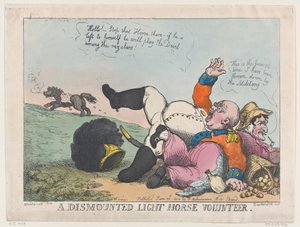 A Dismounted Light Horse Volunteer, June 30, 1804., June 30, 1804. 作： Thomas Rowlandson