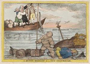 新しい憲法のダイビングマシン、パブ。 1806 作： Thomas Rowlandson