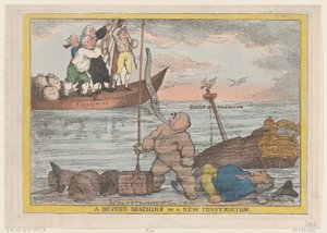 新造の潜水機、1806年5月31日、1806年5月31日。 作： Thomas Rowlandson