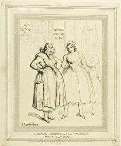 アムステルダムでスケッチされたオランダの修道院長と彼女のニンフ 作： Thomas Rowlandson