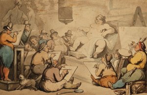 オランダのアカデミー、 作： Thomas Rowlandson