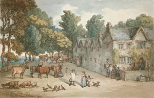 ヘンガーの農家、コーンウォール、1803 作： Thomas Rowlandson