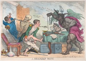 友好的な訪問、1814 年 4 月 16 日、1814 年 4 月 16 日。 作： Thomas Rowlandson
