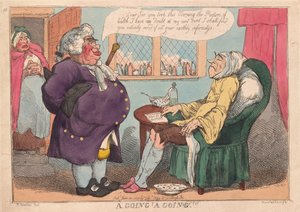 ゴーイング、ゴーイング!!、パブ。 1813（手描きの彫刻） 作： Thomas Rowlandson