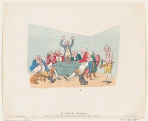 A Long Story、1803 年、1821 年以降に再発行、1803 年、1821 年以降に再発行。 作： Thomas Rowlandson