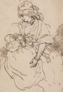 母と子 作： Thomas Rowlandson