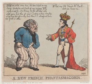 新しいフランスのファンタズマゴリア』、1803． 作： Thomas Rowlandson