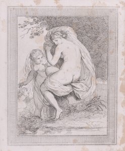 自らを乾かすニンフ、1790-99., 1790-99. 作： Thomas Rowlandson