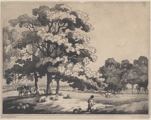 公園の風景、1783-89年、1783-89年。 作： Thomas Rowlandson