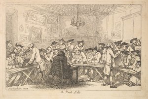 版画のセール - ナイト オークション、1788 年。 作： Thomas Rowlandson