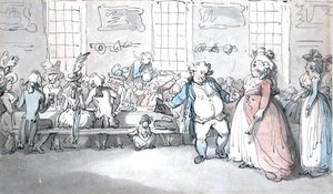 A Public Breakfast」（ペン＆インク、水彩、紙 作： Thomas Rowlandson
