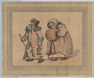 訪問からの帰り、1798 年 4 月 3 日、1798 年 4 月 3 日。 作： Thomas Rowlandson