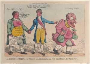 サー・フランシス・バーデットによる時代のラフスケッチ、...、[1810年5月9日]、1819年に再発行。 作： Thomas Rowlandson