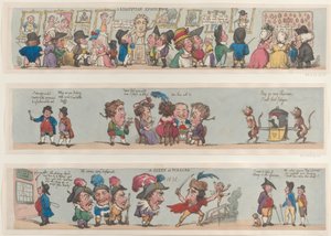 ピサロのシーン、部屋とホールのグロテスクな境界線、1799-1800.、1799-1800。 作： Thomas Rowlandson
