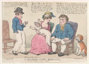 船員の妻の計算、1812 年 7 月 15 日、1812 年 7 月 15 日。 作： Thomas Rowlandson