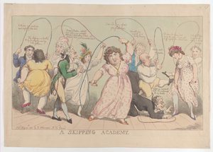 スキッピング アカデミー、1800 年 5 月 20 日、1800 年 5 月 20 日。 作： Thomas Rowlandson