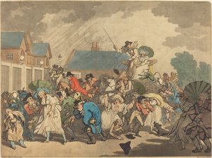ハイドパークのスコール 作： Thomas Rowlandson