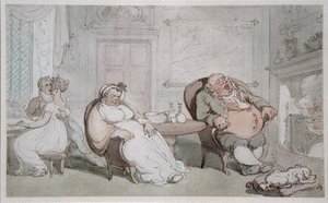 盗まれたキス」（水彩・紙） 作： Thomas Rowlandson