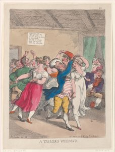 仕立て屋の結婚式、1814 年 2 月 20 日、1814 年 2 月 20 日。 作： Thomas Rowlandson