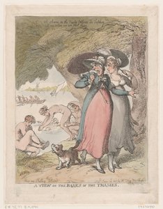 テムズ川岸の眺め、1807 年 6 月 18 日、1807 年 6 月 18 日。 作： Thomas Rowlandson